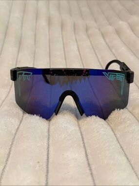 Mirrored Blue Shield Sunglasses PIT VIPER LOOK-a-LIKE